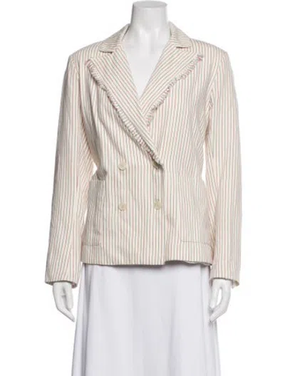 Pre-owned Raquel Allegra Striped Blazer In Neutrals