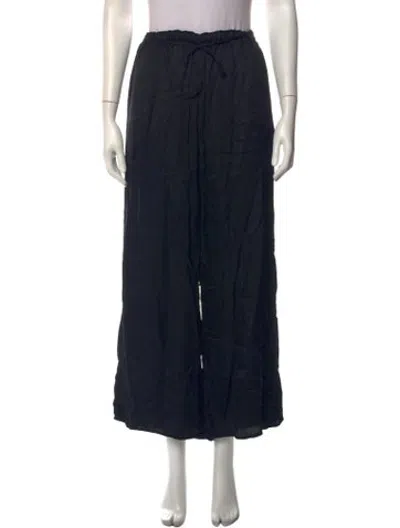 Pre-owned Raquel Allegra Wide Leg Pants In Black