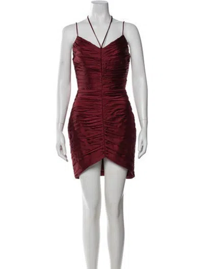 Pre-owned Rasario Halterneck Mini Dress In Red