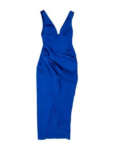 Pre-owned Rasario V-neck Long Dress W/ Tags In Blue