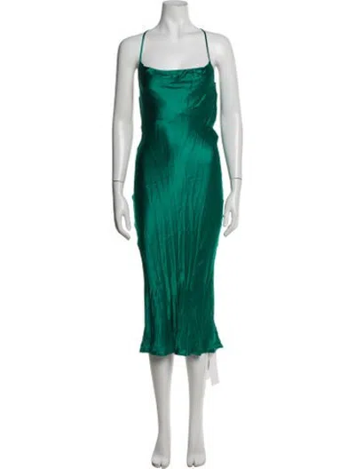Pre-owned Rat & Boa Cowl Neck Midi Length Dress In Green