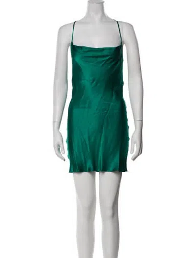 Pre-owned Rat & Boa Cowl Neck Mini Dress In Green