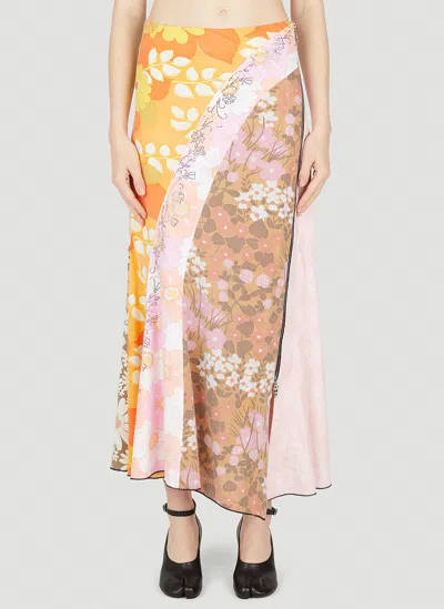 Rave Review Alma Patchwork Skirt In Multicolour