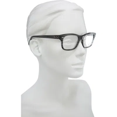 Ray Ban Ray-ban 52mm Square Optical Glasses In Black