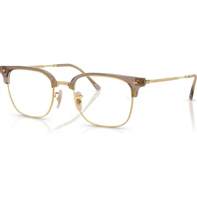 Ray Ban Ray-ban 53mm Square Optical Glasses In Brown
