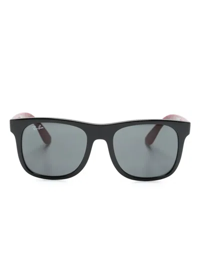 Ray-ban Junior Kids' Justin Rj Square-frame Sunglasses In Black