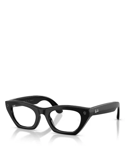 Ray-ban Meta Rw4015 Zena (gen 3) Cat Eye Electronic Transition Lenses, 49mm In Black