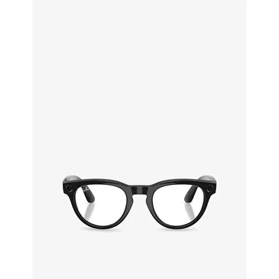 Ray-ban Meta Womens Black Rw4013f Low Bridge Fit Headliner Phantos-frame Injected Meta Ai Glasses