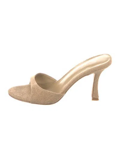 Pre-owned Raye Jute Slides In Neutrals