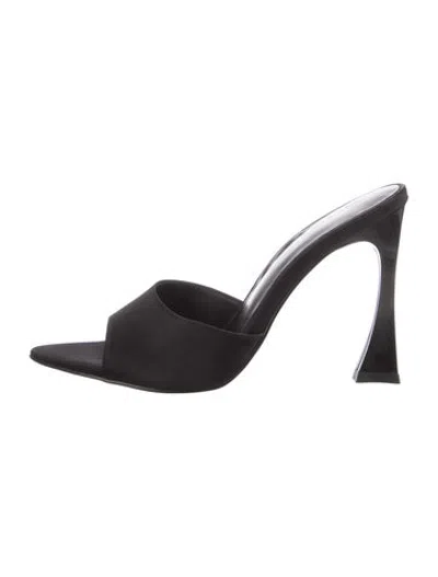 Pre-owned Raye Leather Slides In Black