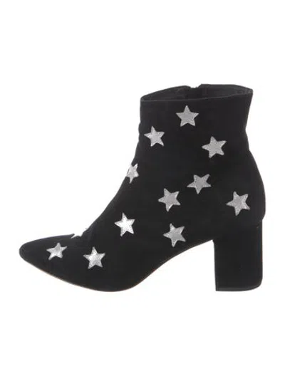 Pre-owned Raye Suede Graphic Print Boots In Black