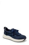 Reaction Kenneth Cole Claire Rhinestone Embellished Sneaker In Navy Neoprene