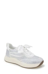 Reaction Kenneth Cole Claire Rhinestone Embellished Sneaker In White Neoprene