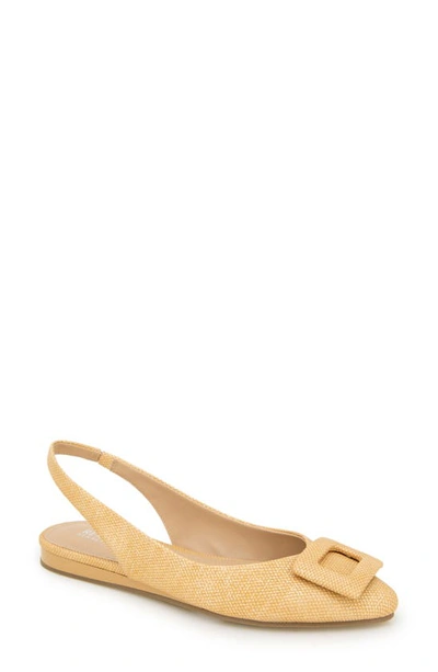 Reaction Kenneth Cole Linton Buckle Slingback Flat In Natural Weave