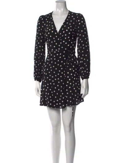 Pre-owned Réalisation Par Polka Dot Print Mini Dress In Black
