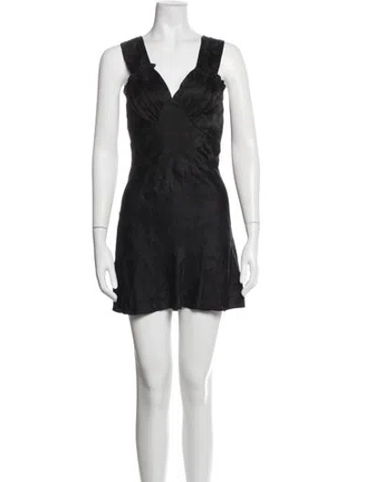 Pre-owned Réalisation Par Silk Mini Dress In Black