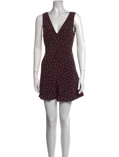 Pre-owned Réalisation Par Silk Mini Dress In Black/red