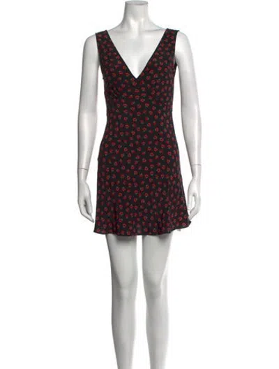 Pre-owned Réalisation Par Silk Mini Dress In Black/red