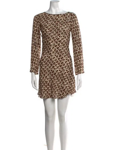 Pre-owned Réalisation Par Silk Mini Dress In Brown