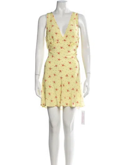 Pre-owned Réalisation Par Silk Mini Dress W/ Tags In Yellow