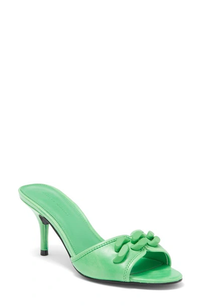 Rebecca Minkoff Curb Chain Sandal In Neon Green