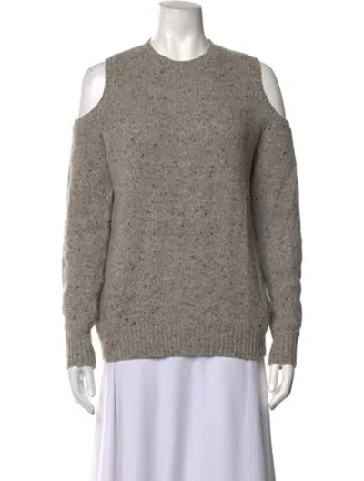 Pre-owned Rebecca Minkoff Merino Wool Tweed Pattern Sweater In Grey