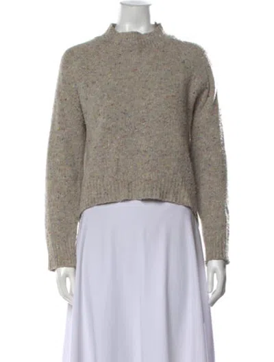 Pre-owned Rebecca Minkoff Merino Wool Tweed Pattern Sweater In Grey