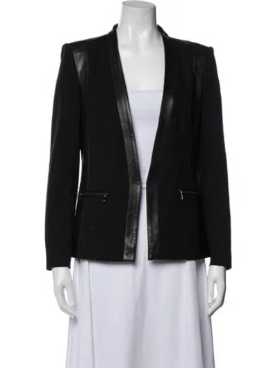 Pre-owned Rebecca Taylor Lamb Leather Blazer In Black