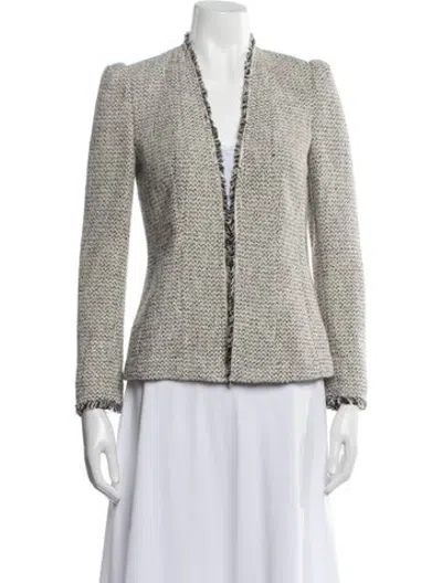 Pre-owned Rebecca Taylor Tweed Pattern Blazer In Neutrals