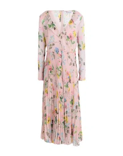 Red Valentino Redvalentino Floral Printed V-neck Long-sleeved Dress In Pink