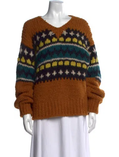 Pre-owned Re/done Alpaca Patterned Sweater In Neutrals