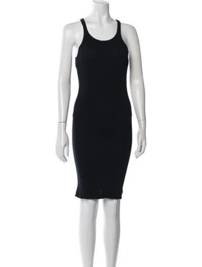 Pre-owned Re/done Crew Neck Knee-length Dress In Black