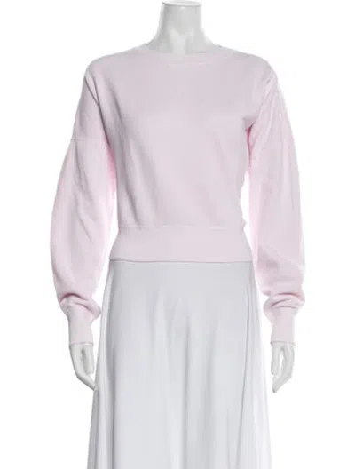 Pre-owned Re/done Crew Neck Long Sleeve Sweatshirt In Pink