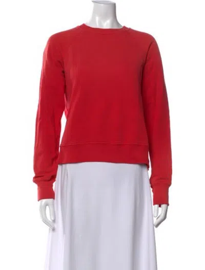 Pre-owned Re/done Crew Neck Long Sleeve Sweatshirt In Red