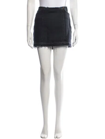 Pre-owned Re/done Mini Skirt In Black