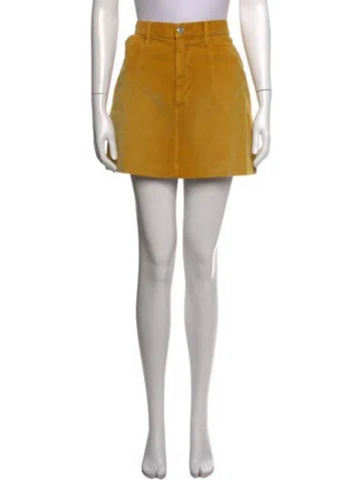 Pre-owned Re/done Mini Skirt In Yellow