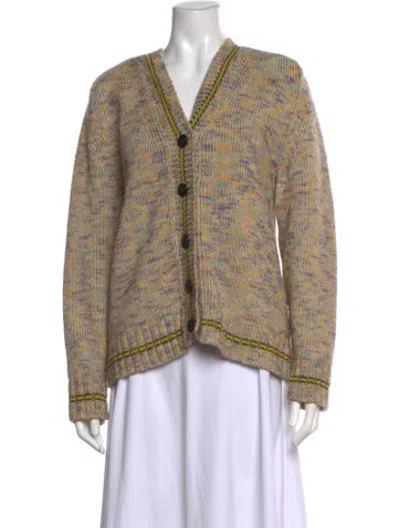 Pre-owned Re/done Patterned V-neck Sweater In Neutrals