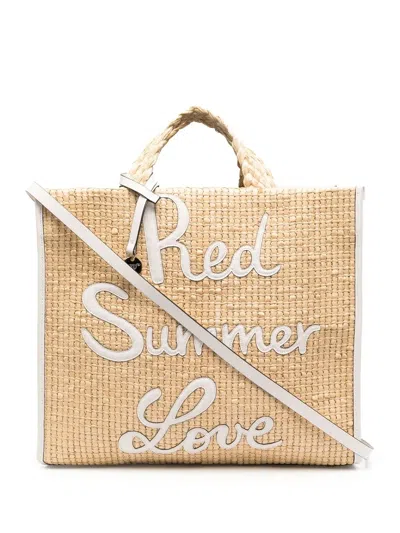 Redv Summer Love Straw Tote Bag In Neutrals