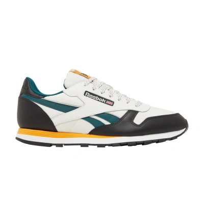Pre-owned Reebok Classic Leather 'chalk Black' In Cream