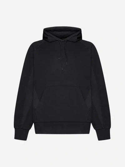 Reebok Colour-block Cotton Hoodie In Black