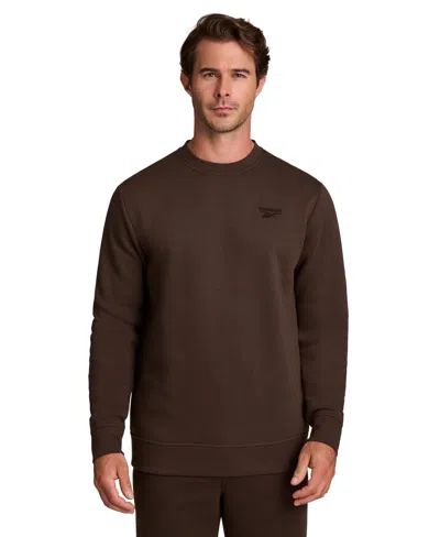 Reebok Men's Embroidered Chest Logo Sweatshirt In Brown
