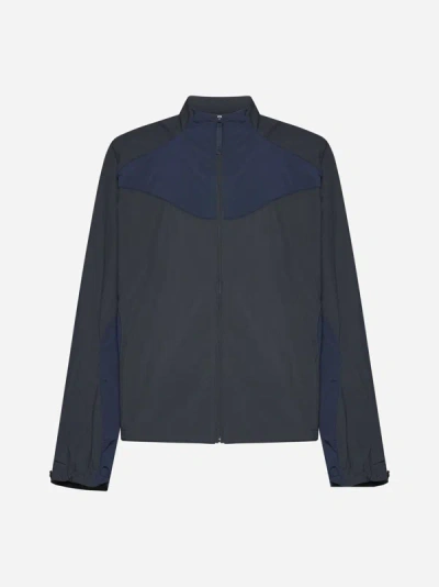 Reebok Nylon Zip-up Track-jacket In Charcoal,blue Navy