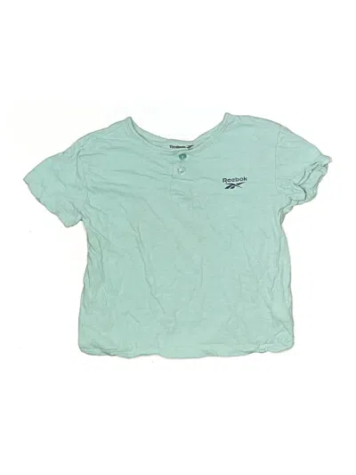 Pre-owned Reebok Kids' Short Sleeve Henley Shirt In Teal