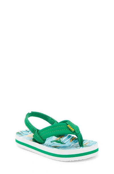 Reef Kids' Little Ahi Flip Flop In Dark Green