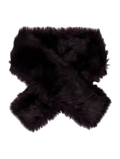 Pre-owned Reem Acra Faux Fur Scarf In Black