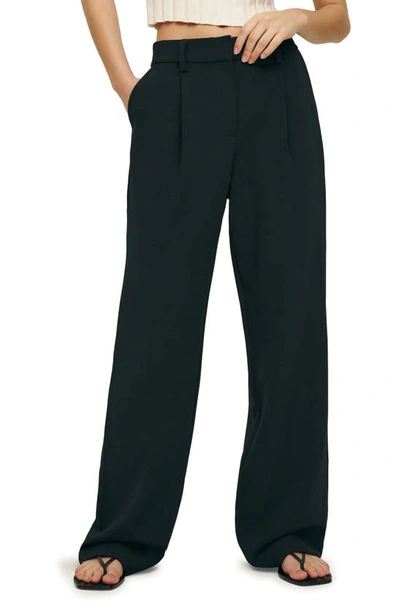 Reformation Alex High Waist Pants In Black