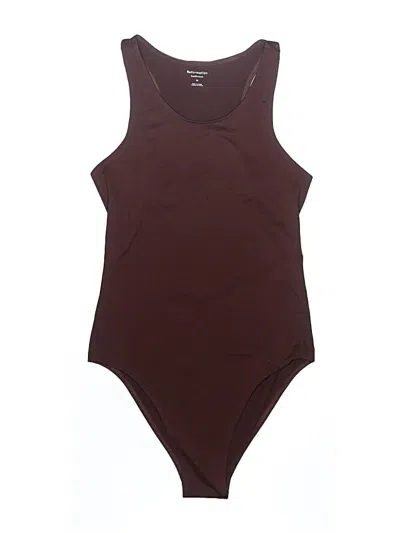 Pre-owned Reformation Bodysuit In Burgundy