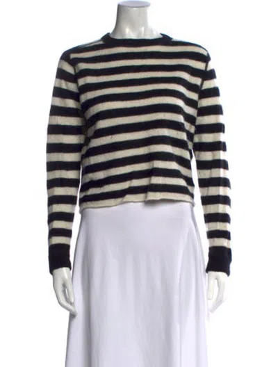 Pre-owned Reformation Cashmere Striped Sweater In Black