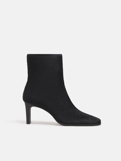 Reformation Claudette Ankle Boot Black Haircalf 5 In Animal Print