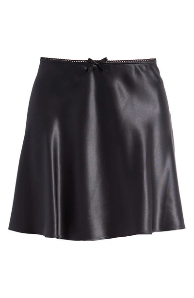 Reformation Edda Silk Miniskirt In Black